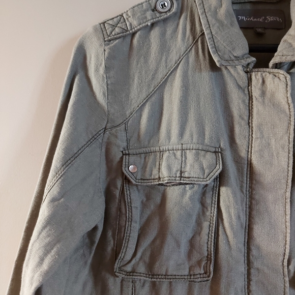 Michael Stars linen Utility Anorak Military jacket - Picture 3 of 8